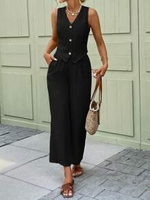 SHEIN LUNE Conjunto de dos piezas para mujer para uso diario