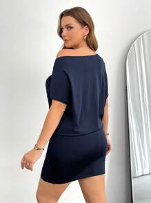 2026 New vestidos casual  Vestido de verano para mujer talla grande. Vestido casual negro, vestido con hombros descubiertos, vestido de un solo hombro, vestidos de verano informales para muj - Marrón - Ver 9