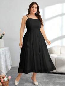 Modelyn Women's Chiffon Tied Short Sleeve Jacket + Slip Dress With 3D Floral Decor Two Pieces Set - Black - View 3