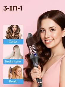 Teckwe 38mm Thermal Brush,Hair Curling Brush,Volumizing Hot Brush Hair Root Volume & Loose Curls,Ionic Straightening Brush,Newly Upgraded Composite Comb Teeth,Negative Ion Function,Hair Care Without Damaging Hair,Fast Heating Thermal Brush Suitable For Hair Salons,Families And Travel - EU Plug