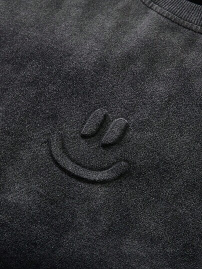 Street Life T-shirt 100% coton d'été décontracté et pour hommes avec graphique de dessin animé dégradé lavé