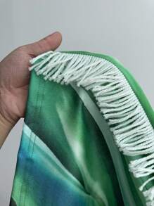 Maweii بنطلون مصنوع من صوف مرن مطبوع بنقش شامل، مزخرف بأشرطة جانبية أنيق وجذاب للمقاسات الكبيرة - متعدد الألوان - مشاهدة 7