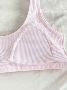 Genkimix Kids 3 件套少女内衣套装，可爱蝴蝶结印花训练胸罩，可拆卸垫，舒适透气宽肩带胸罩，罗纹面料，适合 10-12 岁少女 - 彩色 - 查看 3