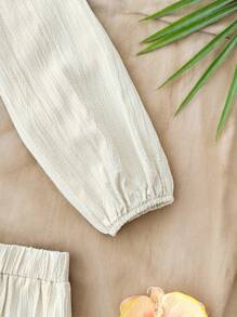 SHEIN Teen Girls Shirt Co-Ords 2pcs/Set Elegant French-Style Lantern Sleeve Ruffled Bowknot Dress & Skirt Fall Winter