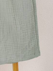 SHEIN Vintaside Kids 小女孩纯绿色背心和裤子套装，蝴蝶结设计，夏季服装 - 綠色 - 查看 6