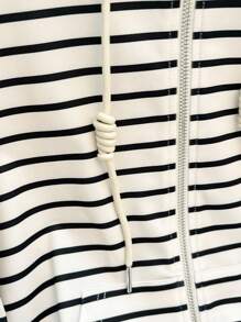 GlowEve Nueva sudadera con capucha versátil y de moda con rayas de contraste, sudadera de otoño - Multicolor - Ver 4