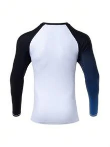 Manfinity KASUA 男士撞色字母印花长袖防晒泳衣