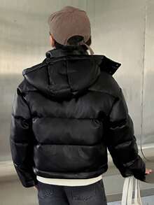 DAZY 男童拉链连帽卫衣，秋冬季保暖皮夹克