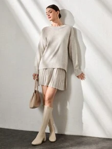 CLARA VERO 女士毛衣搭配裙子和毛衣 - 米色 - 查看 5