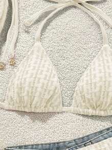 Swim Mod 女士夏季海滩纯色吊带性感比基尼两件套泳衣套装