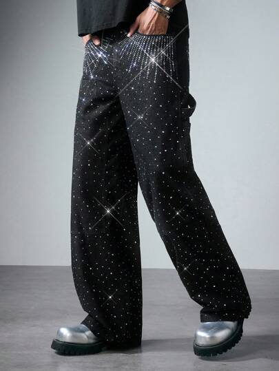 Street Life Jeans da uomo alla moda, lavati e delavati, con gamba dritta