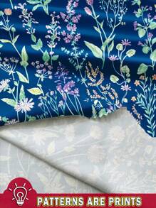 SHEIN VCAY Áo ba lỗ và áo ba lỗ in hoa cỡ lớn - Màu xanh lam - Xem 3