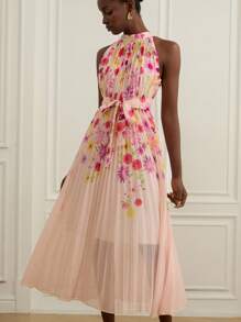 Aveloria Rosie Chiffon In Định Vị In Co Giãn Tay Nghề Full Swing Cinched Eo Váy Eo, Thời Trang Phong Cách Châu Âu & Mỹ, Không Tay - Nhiều màu - Xem 4