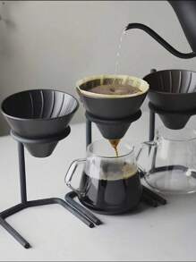 Conjunto Completo de Cafeteira Preparada à Mão, Utensílios Filtro Xícara de Papel, Café de Entrada para Casa, Garrafa Compartilhada de Vidro com Suporte, Cafeteira Portátil, Adequado para Casa, Escritório, Uso Externo, Volta às Aulas - Multicolorido - Visão 1