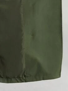 Ontre 2025 Women's Green Long Sleeve Double-Breasted Trench Coat, Casual Daily And Commuting Versatile Coat