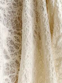 Chiquease 女士度假休闲蕾丝系领无袖上衣 - 杏色 - 查看 3