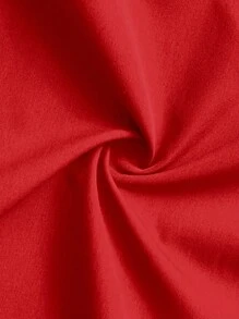 Slaydiva 优雅、休闲、通勤、派对、约会——性感修身锈红色长袖褶皱扭结前襟抽绳腰衬衫式加大码迷你连衣裙，春秋季加大码红色连衣裙，红色加大码连衣裙，加大码褶皱连衣裙，加大码休闲连衣裙，加大码度假连衣裙，女士秋季服装 - 紅色 - 查看 7