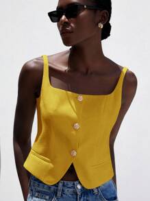 Aveloria Modichic 法式优雅无袖修身U领女士通勤背心