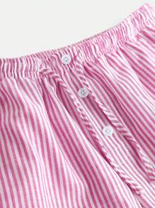 Pantalones anchos versátiles de cintura media, cómodos y minimalistas con decoración de botones para niñas preadolescentes