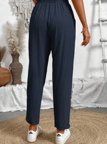 Calvaya Women's Solid Color Simple Everyday Long Pants
