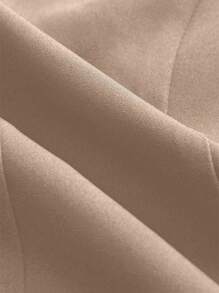 SHEIN LUNE 夏季休闲纯色西装背心 - 卡其色 - 查看 6