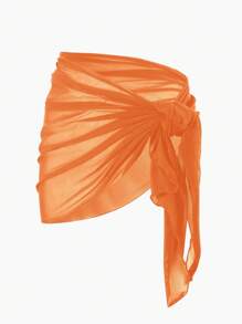 Oceva Vacation Beach Sheer Mesh Cover Up & Wrap Skirt Set For Summer