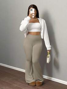 Slaydiva Quần tập yoga co giãn cạp cao cho nữ, quần bó thể dục giảm béo - Xám - Xem 3