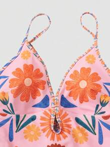 Sweetra Costume da bagno intero stile retrò a quadri blu, vestito mini da vacanza