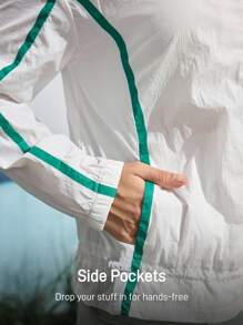 In My Nature Áo khoác chống nắng cổ khóa kéo dài tay cho nữ - trắng - Xem 7