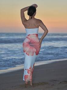 Andrea Bello Romantic Date Strapless Printed Bodycon Dress For Women,Summer Dresses For Women - Multicolor - View 2