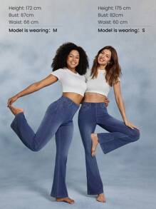 GLOWMODE Jeanious 超弹力经典牛仔喇叭牛仔裤 Jflare 带五个口袋 瑜伽日常 - 藍色 - 查看 8