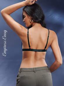 SHEIN Women Front Closure Lace Cut Out Sexy Lingerie Bra - Black - View 5