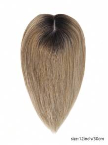 ZERO-NET Topper de cabello humano, Toppers de cabello para mujer 100% cabello humano, Toppers de cabello para mujeres con cabello fino, Color rubio ombré - S10/60 - Ver 4