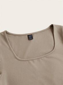 SHEIN EZwear 3 件装女士短袖短款紧身休闲 T 恤，夏季