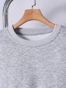 SHEIN طقم ملابس رياضي كاجوال للأولاد المراهقين من قطعتين/مجموعة، يتكون من سويت شيرت بياقة مع تفاصيل وصلات متناسقة وبنطال مطبوع برباط سحب، مناسب للارتداء اليومي والرياضات الخارجية والتنقل، إطلالة أنيقة لفصلي الربيع/الخريف والشتاء - رمادي فاتح - مشاهدة 4