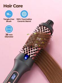 Teckwe 38mm Thermal Brush,Hair Curling Brush,Volumizing Hot Brush Hair Root Volume & Loose Curls,Ionic Straightening Brush,Newly Upgraded Composite Comb Teeth,Negative Ion Function,Hair Care Without Damaging Hair,Fast Heating Thermal Brush Suitable For Hair Salons,Families And Travel - EU Plug