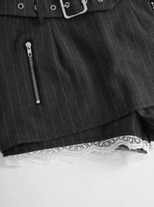 Bộ đồ lót sọc 2 mảnh và chân váy mini cho nữ - màu đen - Xem 7