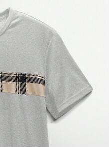 NEON BLANC Men's Street Fashion Knitted Short Sleeve Crew Neck T-Shirt, Suitable For Summer