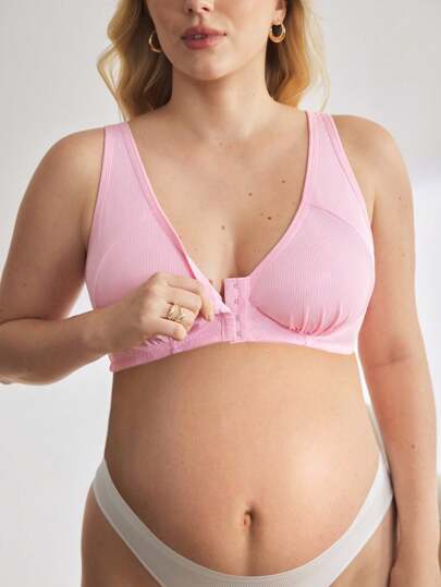 BloomMama Plus Size Maternity Nursing Bra, Comfortable, Minimalist Style, Easy Front Clasp, Fashionable