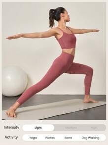 GLOWMODE 24英寸 FeatherFit™ 低冲击七分紧身裤，秋冬季 - 西瓜粉 - 查看 7