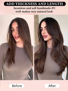 New Invisible Double Layered PU OVO Human Hair Extensions With Clean Micro Beads Installation Seamless Handmade-Weft Real Premiun Human Hair With Full-End No Shedding Long Lasting Hair Quality Very Natural Looking Human Hair For All Hair Types & Fashion Lovers - ST2-P2/6 - View 2