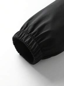 Manfinity Homme Men's Casual Street Style Letter & Geometric Print Zip-Up Hooded Jacket - Black - View 6