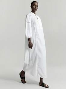 Ontre Vestido con mangas farol y encaje para dama, ideal para vacaciones, vacaciones en la isla, ciudad romántica