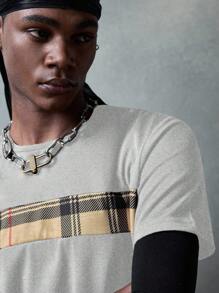 NEON BLANC Men's Street Fashion Knitted Short Sleeve Crew Neck T-Shirt, Suitable For Summer