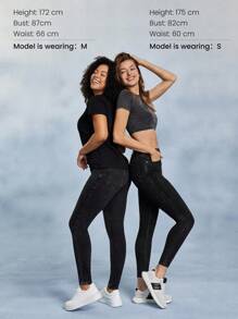 GLOWMODE Jeanious Super-Stretch Classic Denim Skinny Jeggings Yoga Daily With Five Pockets Yoga Daily