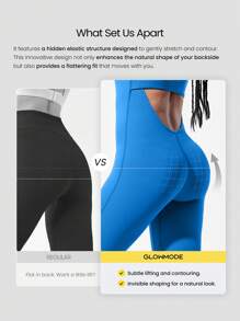 GLOWMODE 24" FeatherFit™-Air Easy Glow Butt Scrunch Removable Cups Halter Neck Low Back Cutout Bodysuit Romper Low Impact Yoga Pilates Studio Daily Casual Wear