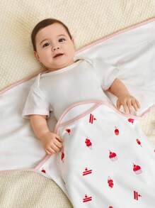 Cozy Pixies Conjunto de 3 piezas de envolturas suaves y cómodas a cuadros rosas para recién nacidos - Rosa - Ver 9