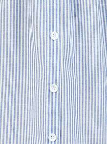 Girlism TEENGIRL Blue & White Striped Short Sleeve College/Commute Style Shirt Dress - Blue and White - View 5
