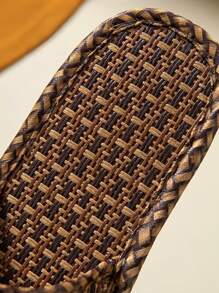 Cirelle 1 双天然亚麻藤麻防滑舒适透气轻便耐用拖鞋，适合女士和情侣，夏季室内家居休闲时尚 - 彩色 - 查看 5