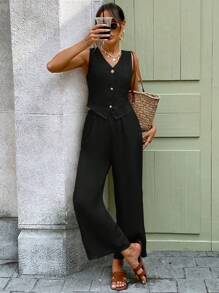 SHEIN LUNE Conjunto de dos piezas para mujer para uso diario